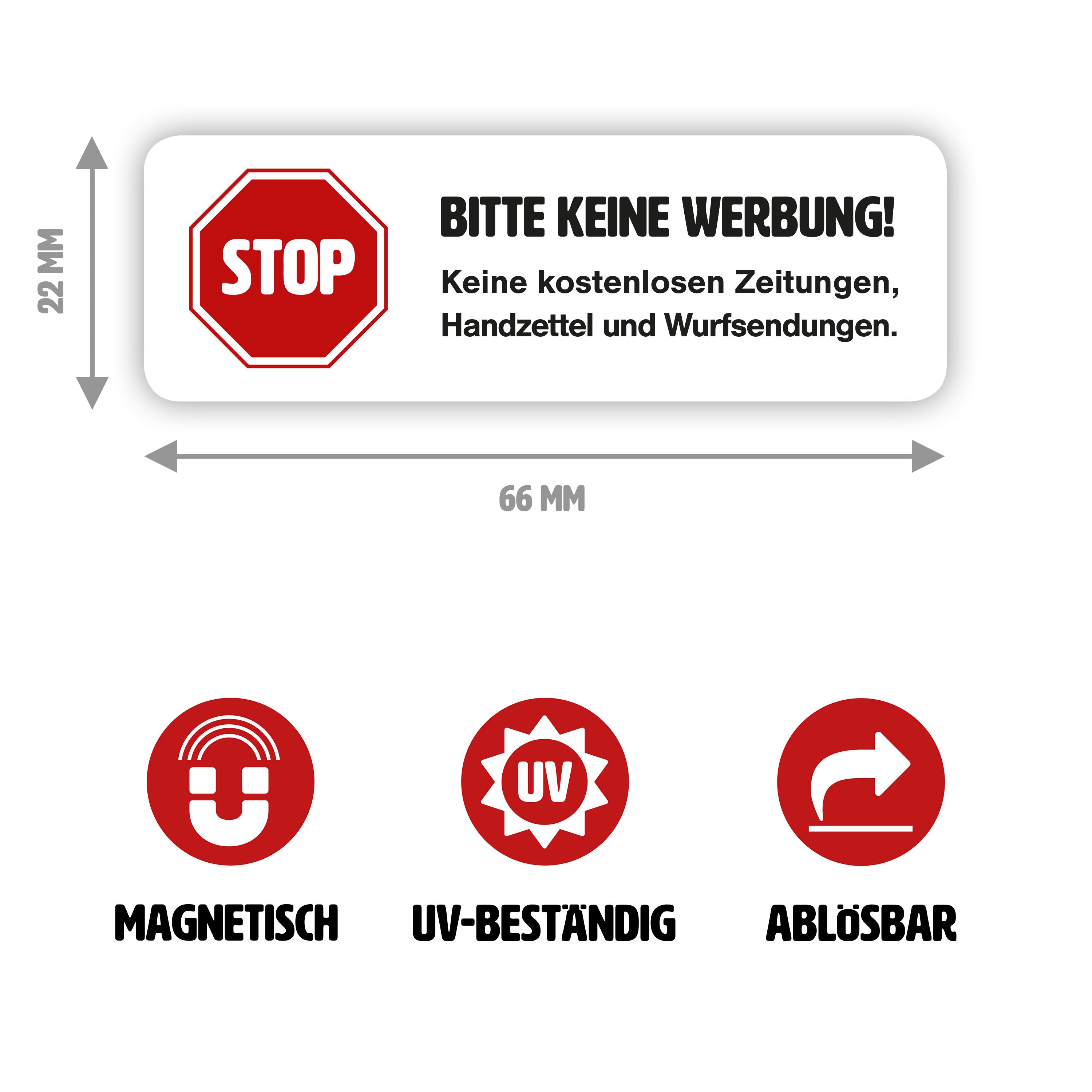 5 Stück - Magnet-Schild Bitte keine Werbung für Briefkästen – Gobrecht &  Ulrich