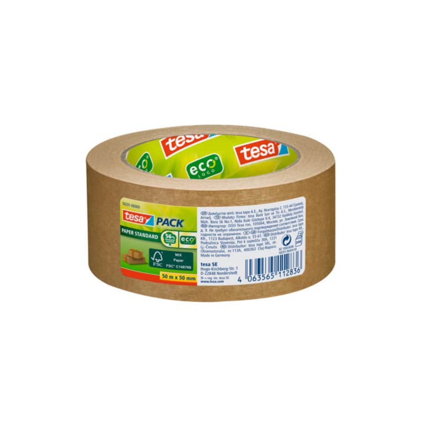 Papier-Paketklebeband - tesaPACK ecoLogo - Paper Standard - 50 mm x 50 m